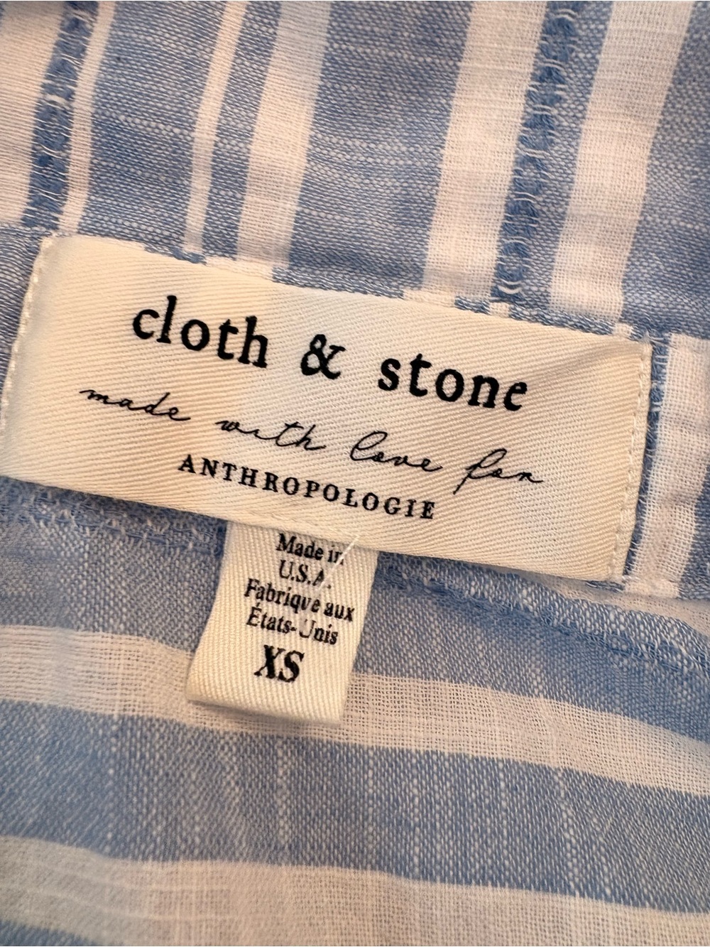 cloth & stone Blue and White Striped Women’s Blouse